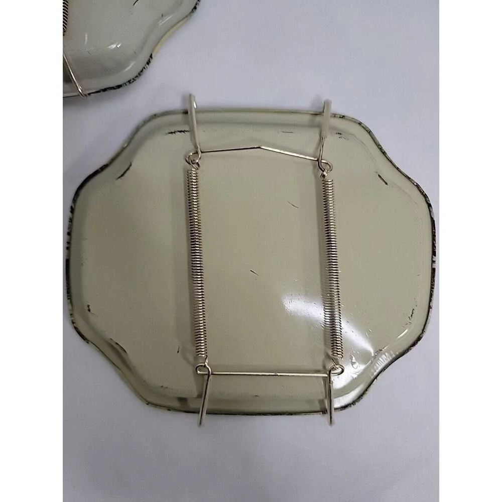 Vtg. Currier & Ives‎ American Homestead 3 Seasons 1868 Metal Serving trays 7.5x6